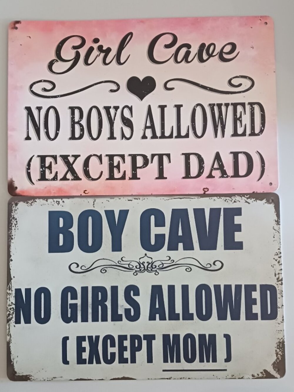 Boy Cave/Girl Cave – Metal Sign